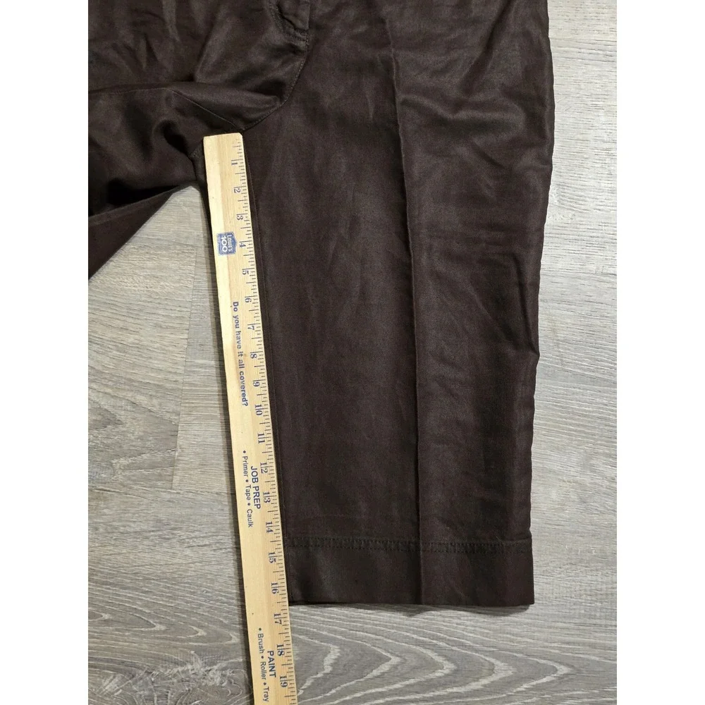 Ann Taylor Petites Chocolate Brown Linen‎ Cotton Capris Size 10P